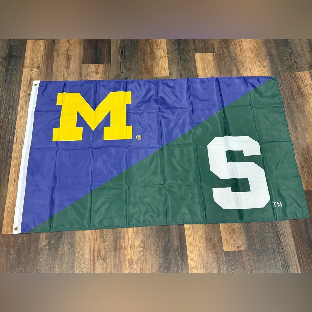 Michigan wolverines flag 3x5 feet michigan state house divided new in package